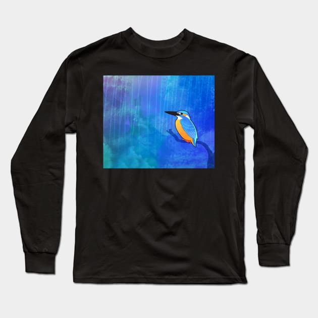 Common Kingfisher (Alcedo atthis) Long Sleeve T-Shirt by Cedarseed